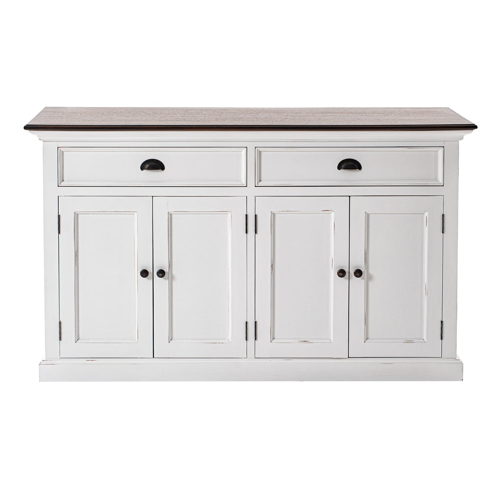 NovaSolo Halifax Accent Classic Buffet, White Distress & Deep Brown