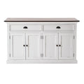 NovaSolo Halifax Accent Classic Buffet, White Distress & Deep Brown