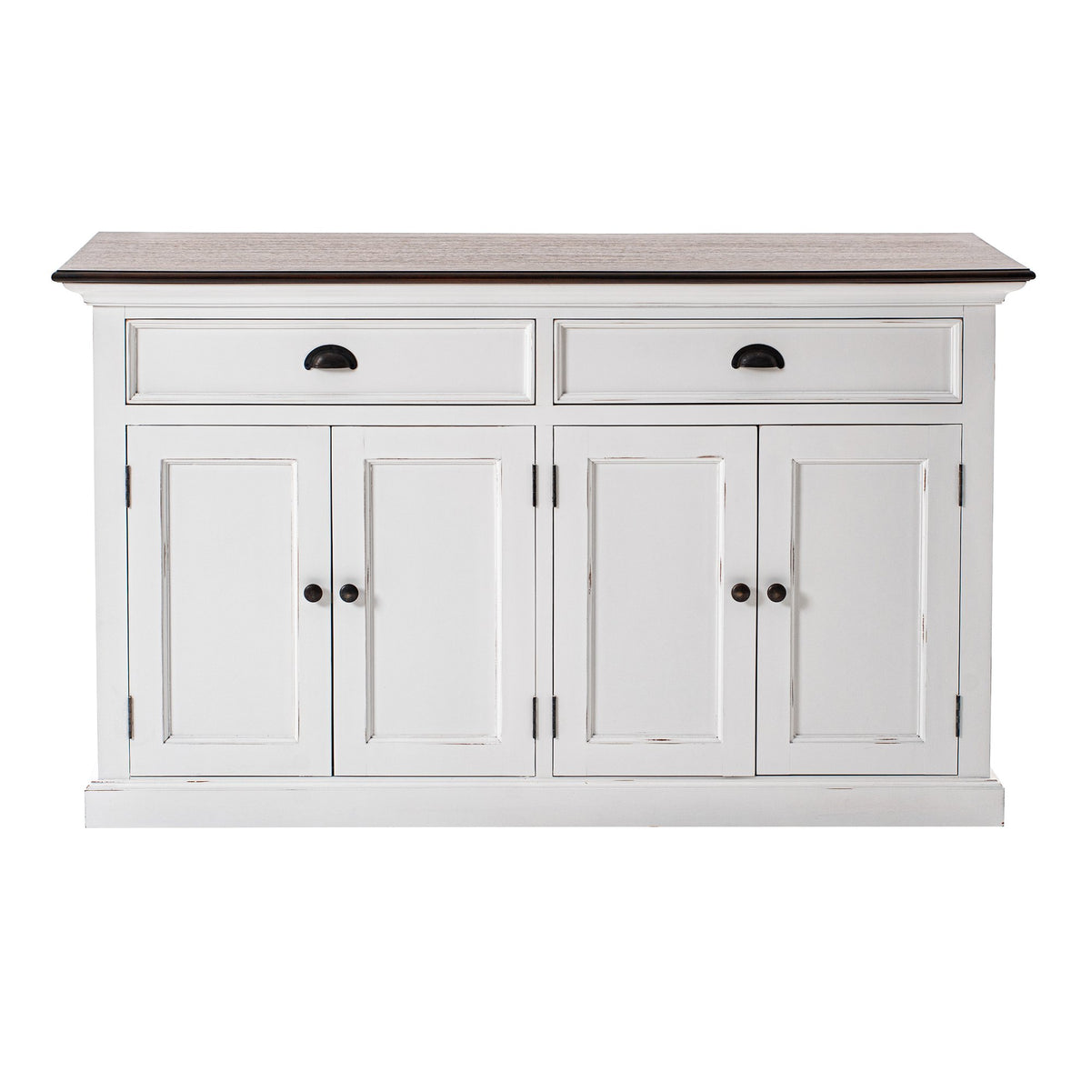 NovaSolo Halifax Accent Classic Buffet, White Distress & Deep Brown