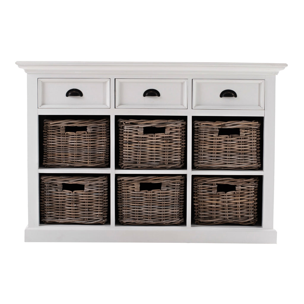 NovaSolo Halifax Buffet with 6 Baskets, Classic White