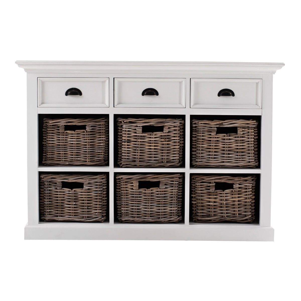 NovaSolo Halifax Buffet with 6 Baskets, Classic White