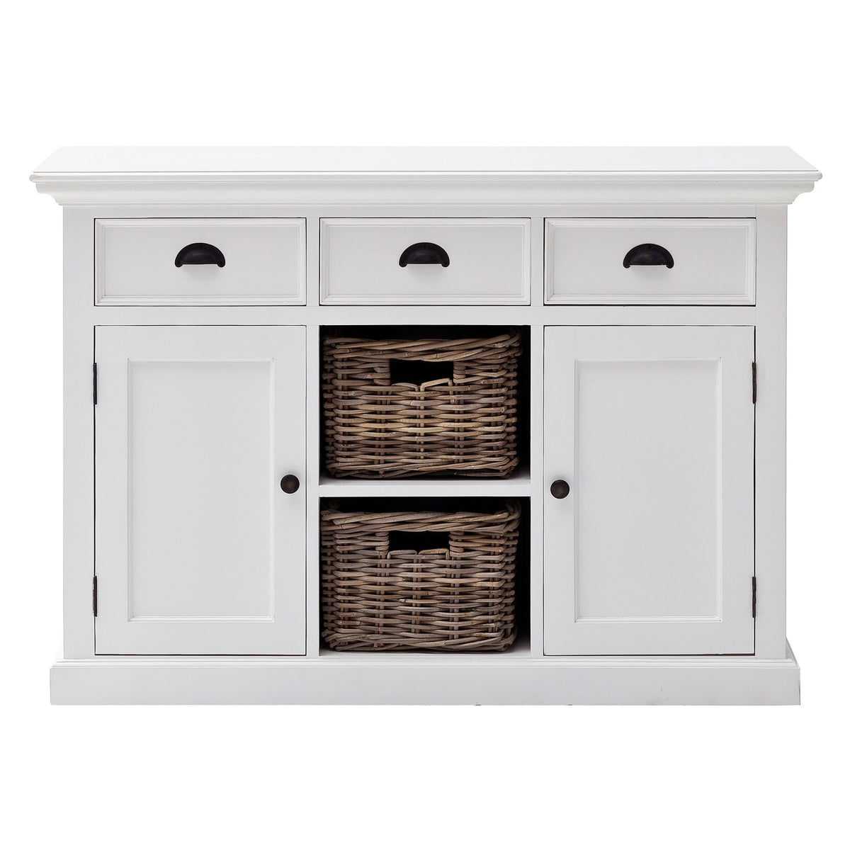 NovaSolo Halifax Buffet with 2 Baskets, Classic White