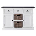 NovaSolo Halifax Contrast Buffet with 2 Baskets, Classic White & Black