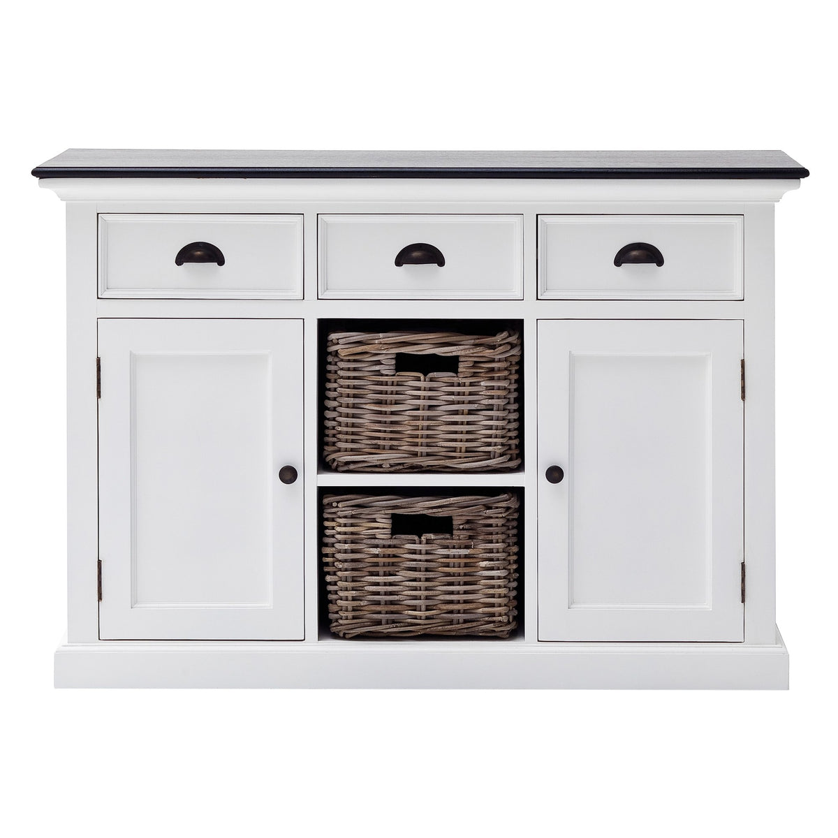NovaSolo Halifax Contrast Buffet with 2 Baskets, Classic White & Black
