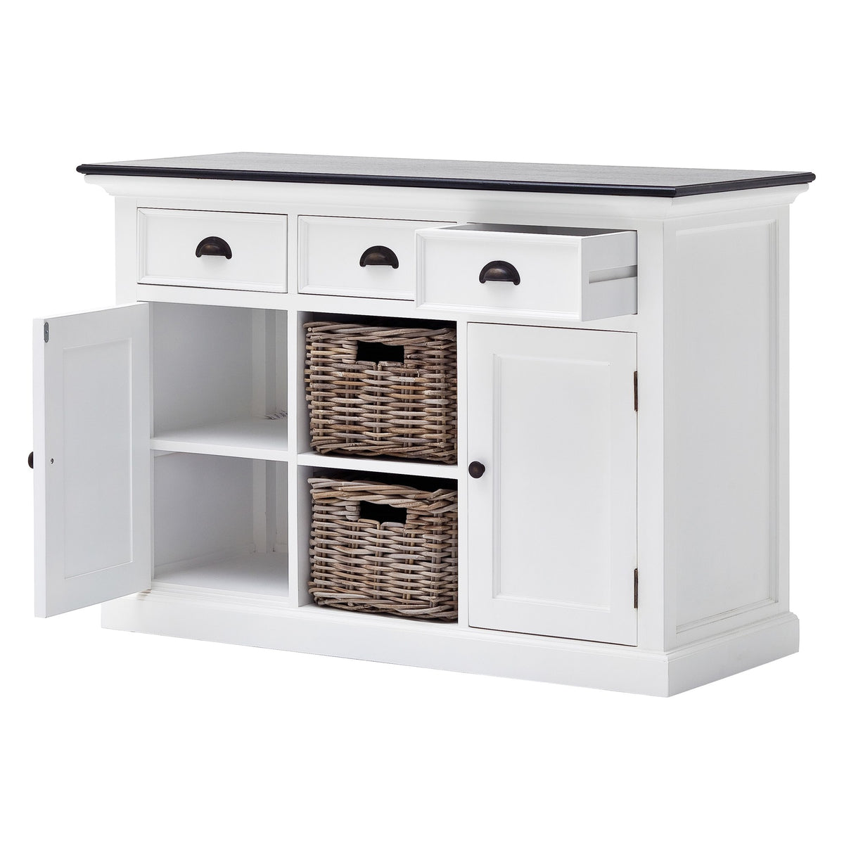 NovaSolo Halifax Contrast Buffet with 2 Baskets, Classic White & Black – view 5