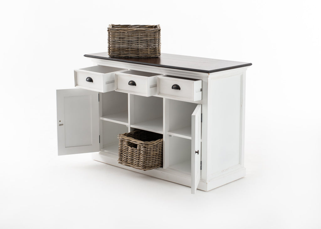NovaSolo Halifax Accent Buffet with 2 Baskets, White Distress & Deep Brown – view 9