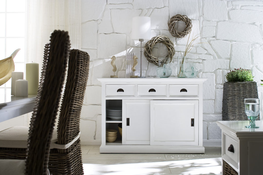 NovaSolo Halifax Buffet with Sliding Doors, Classic White – view 9