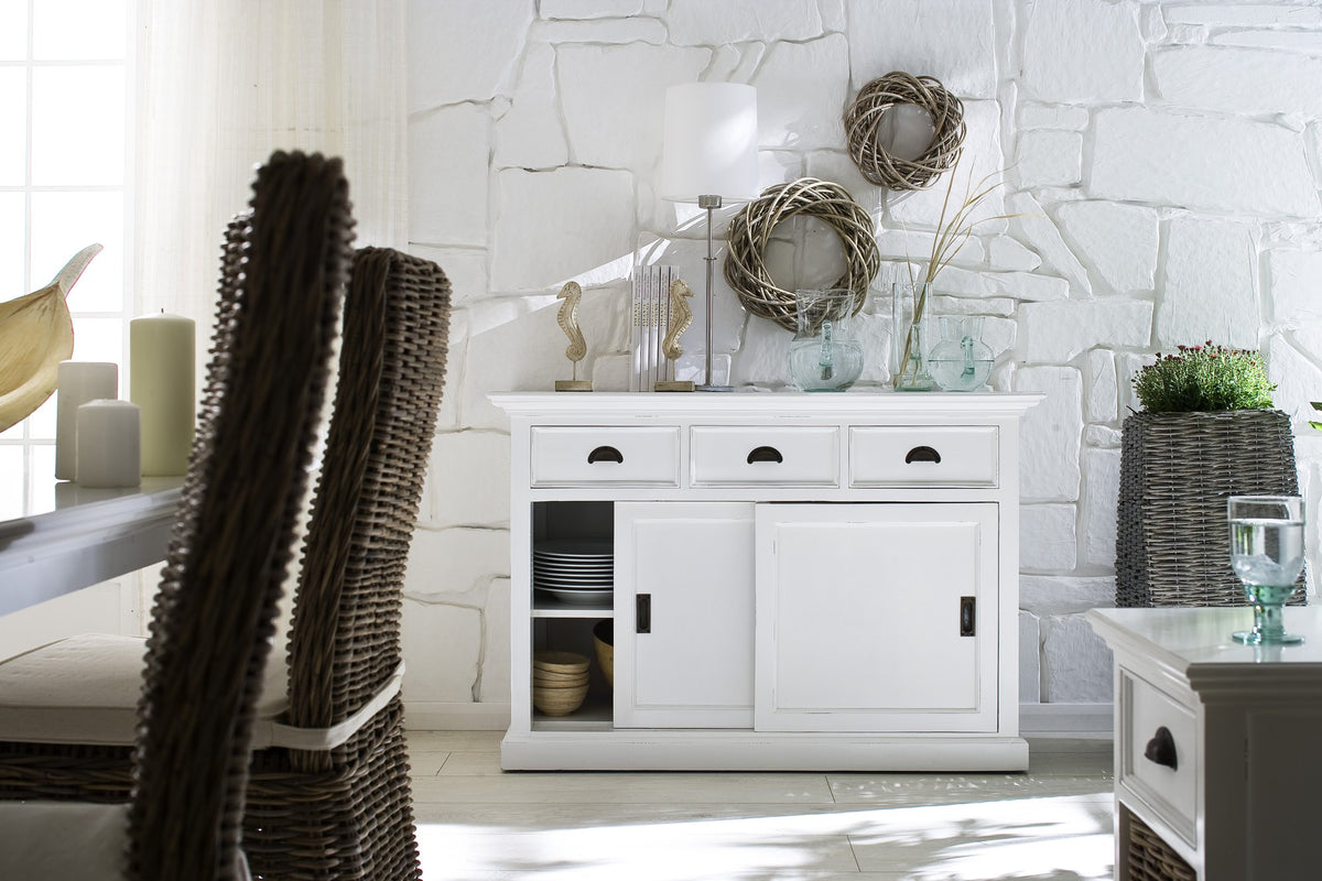 NovaSolo Halifax Buffet with Sliding Doors, Classic White – view 9