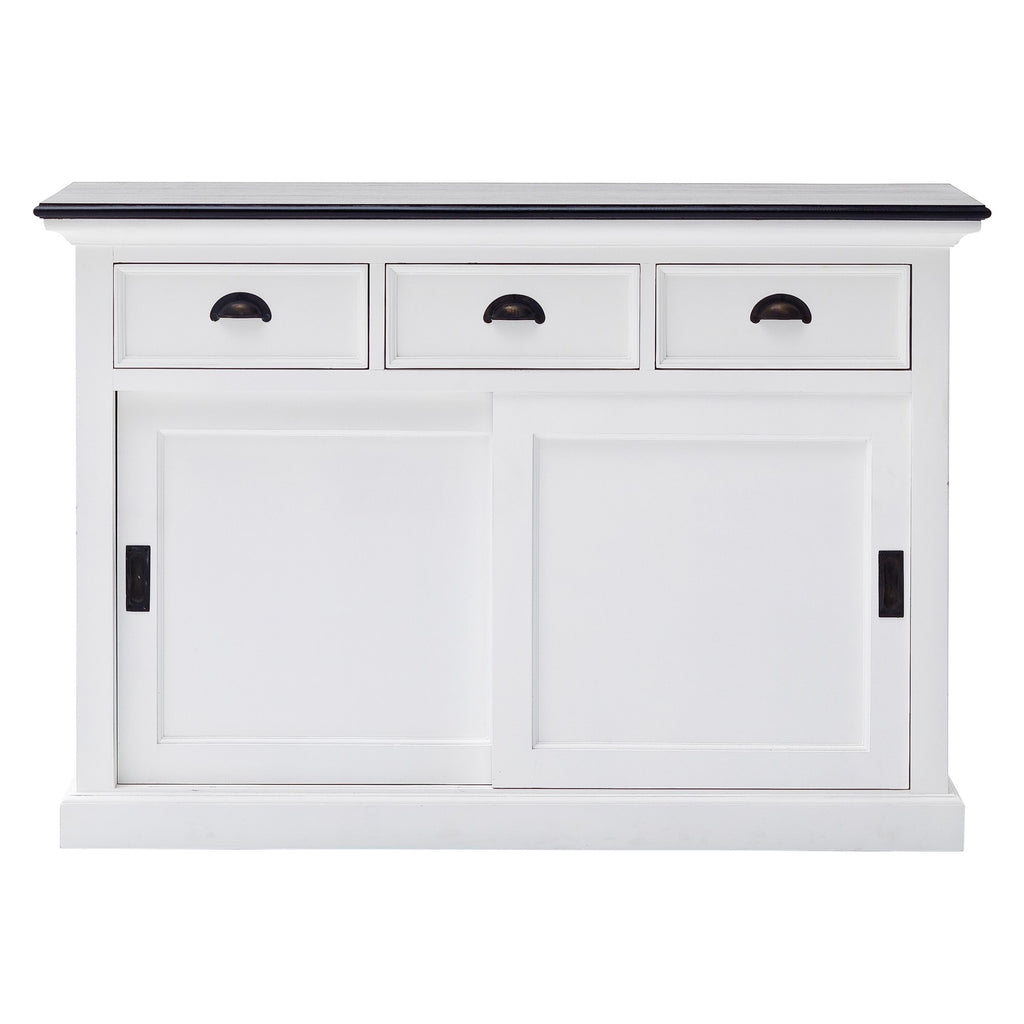 NovaSolo Halifax Contrast Buffet with Sliding Doors, Classic White & Black