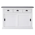 NovaSolo Halifax Contrast Buffet with Sliding Doors, Classic White & Black