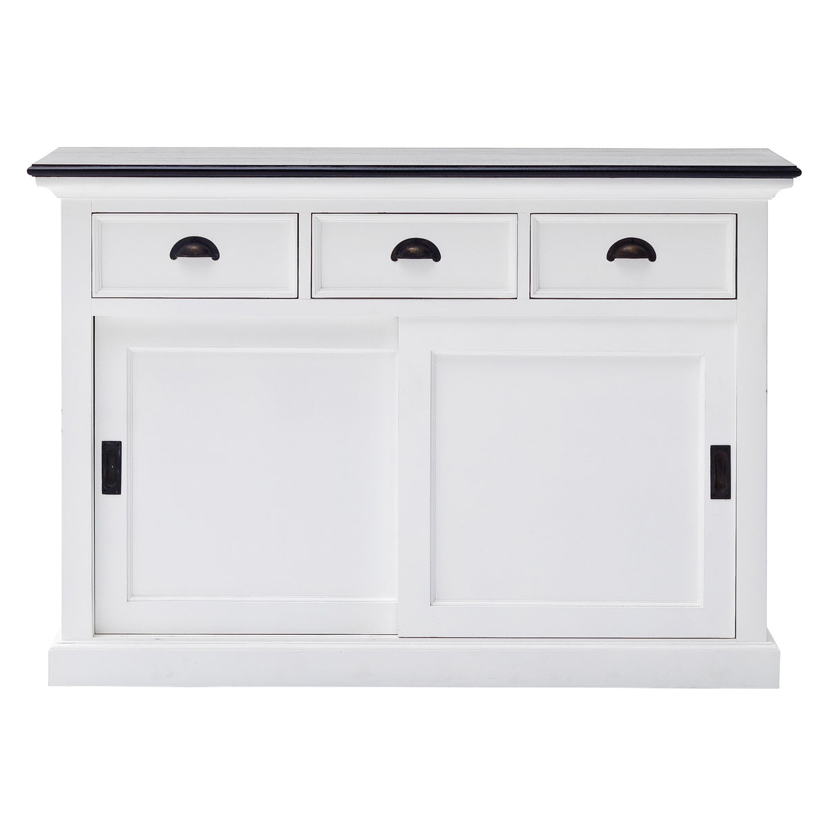 NovaSolo Halifax Contrast Buffet with Sliding Doors, Classic White & Black