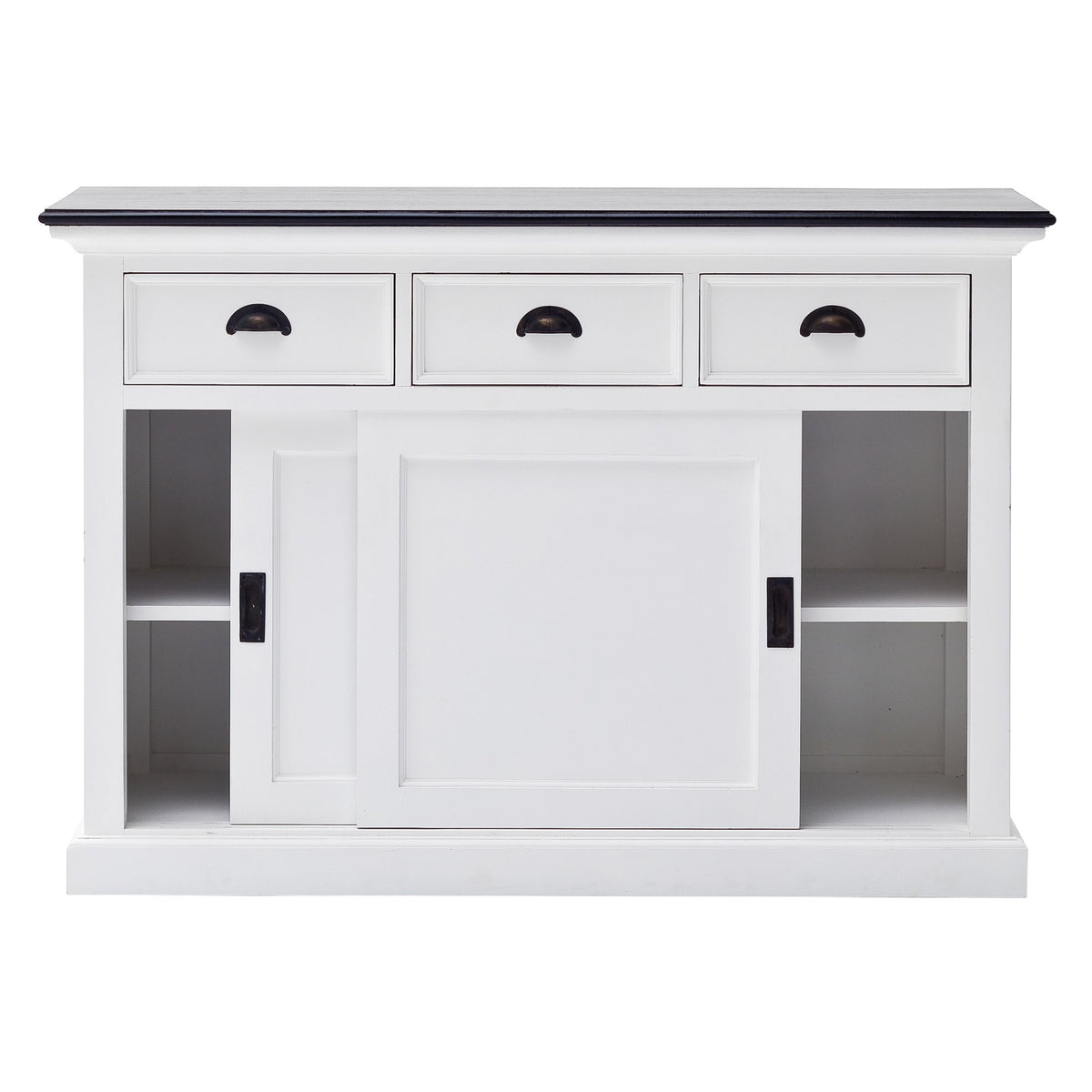 NovaSolo Halifax Contrast Buffet with Sliding Doors, Classic White & Black – view 2