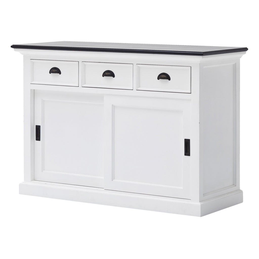 NovaSolo Halifax Contrast Buffet with Sliding Doors, Classic White & Black – view 3
