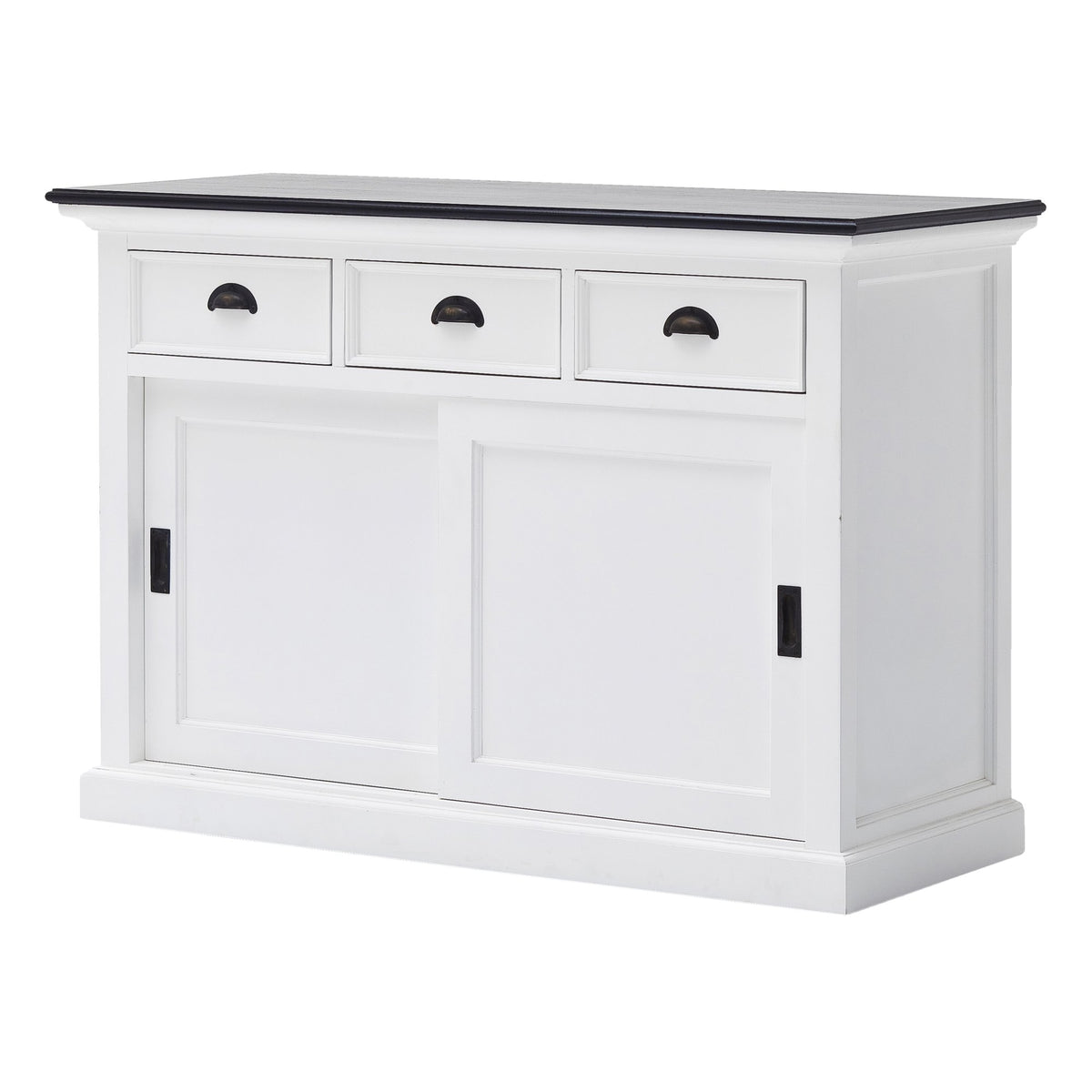 NovaSolo Halifax Contrast Buffet with Sliding Doors, Classic White & Black – view 3