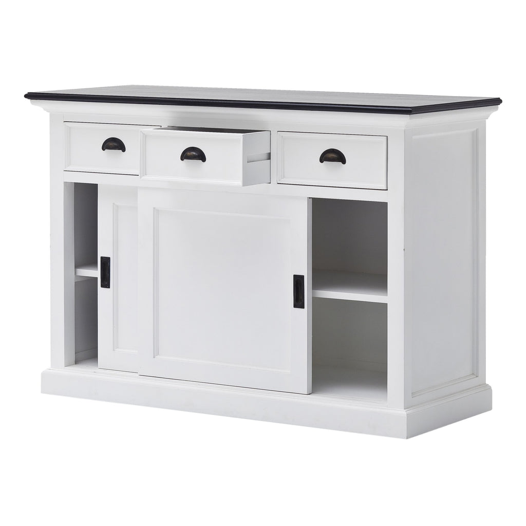NovaSolo Halifax Contrast Buffet with Sliding Doors, Classic White & Black – view 4
