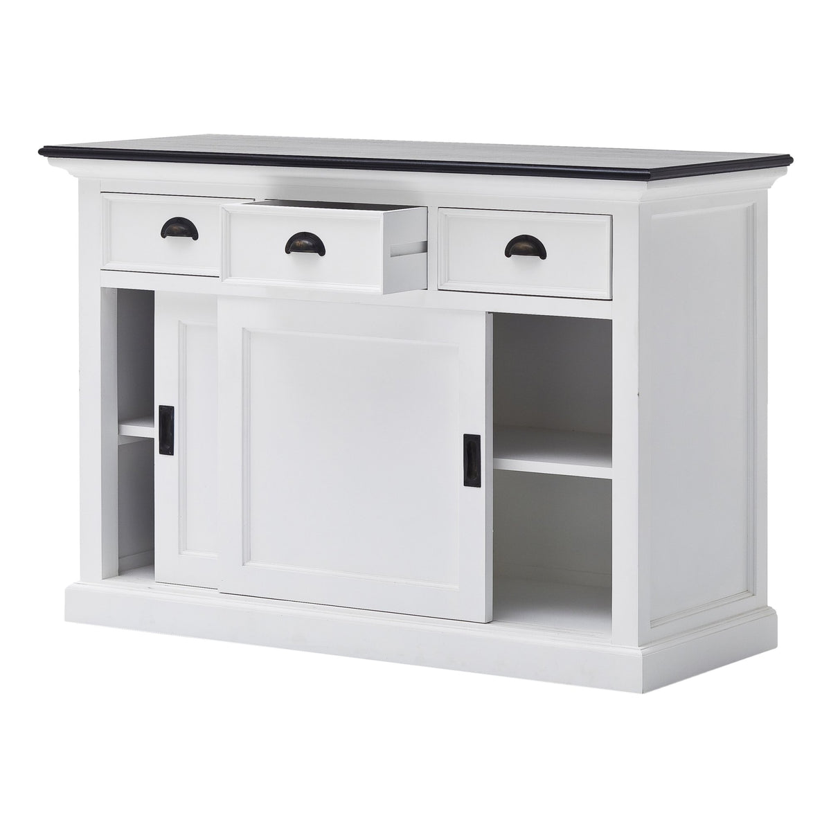 NovaSolo Halifax Contrast Buffet with Sliding Doors, Classic White & Black – view 4