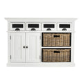 NovaSolo Halifax Dining Buffet with Basket Set, Classic White