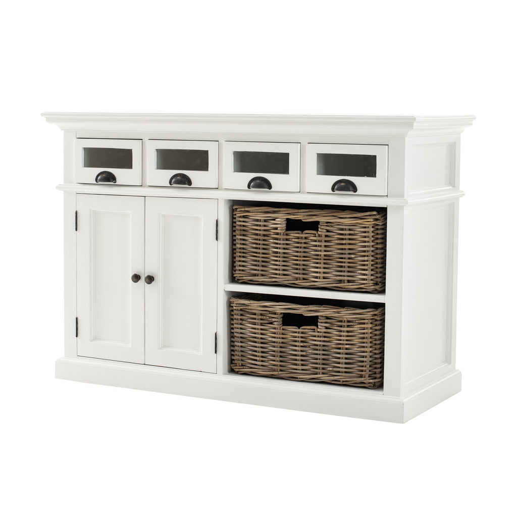 NovaSolo Halifax Dining Buffet with Basket Set, Classic White – view 2