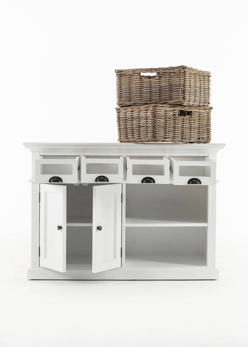 NovaSolo Halifax Dining Buffet with Basket Set, Classic White – view 7