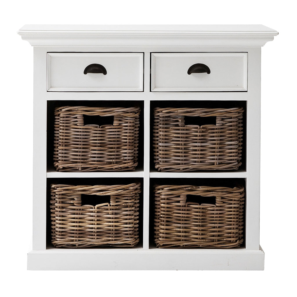 NovaSolo Halifax Medium Buffet with Basket Set, Classic White