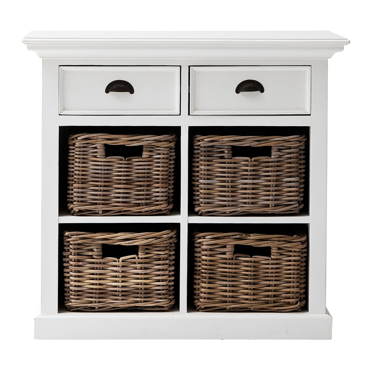 NovaSolo Halifax Medium Buffet with Basket Set, Classic White