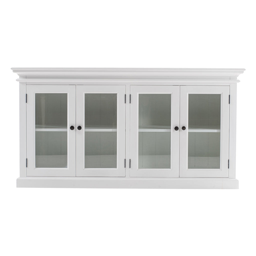 NovaSolo Halifax Display Buffet with 4 Glass Doors, Classic White