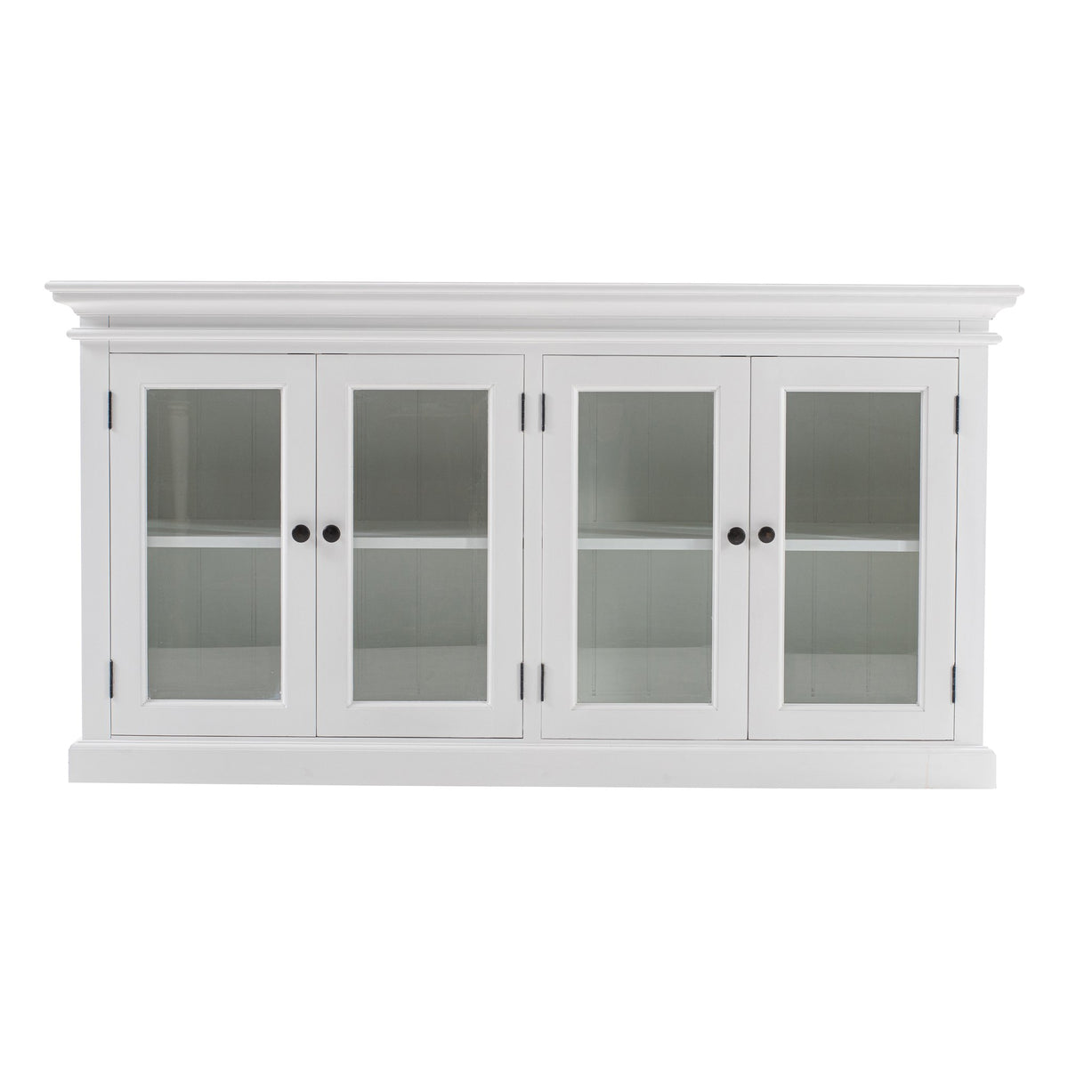 NovaSolo Halifax Display Buffet with 4 Glass Doors, Classic White