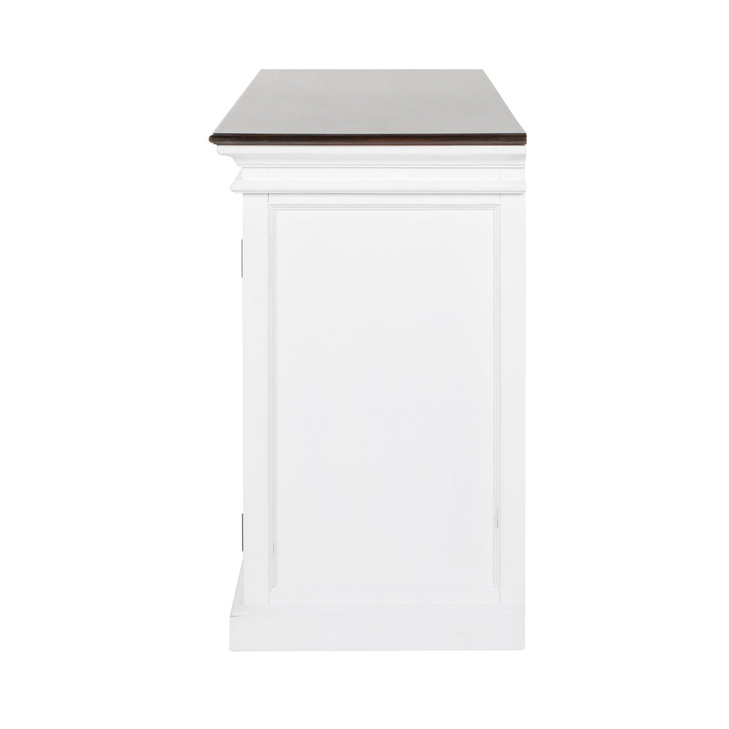 NovaSolo Halifax Accent Display Buffet with 4 Glass Doors, White Distress & Deep Brown – view 5