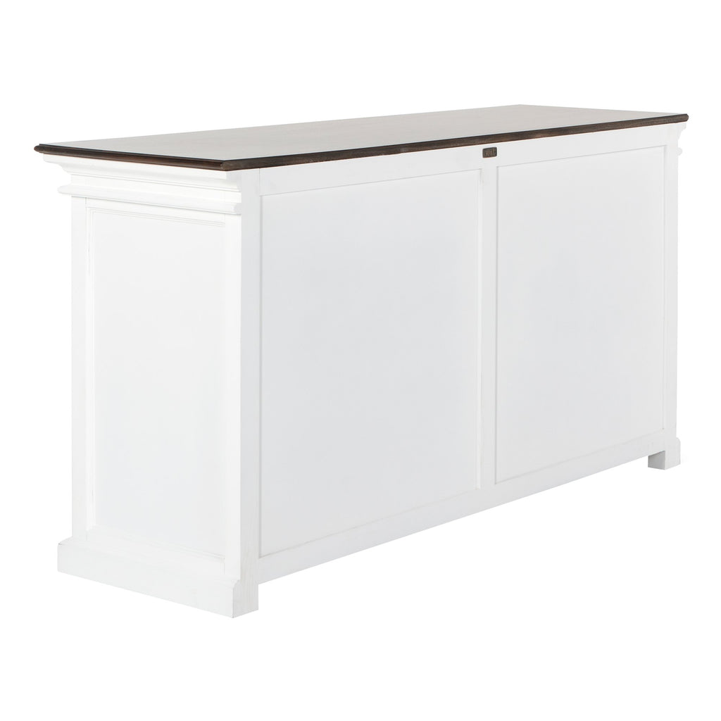 NovaSolo Halifax Accent Display Buffet with 4 Glass Doors, White Distress & Deep Brown – view 6