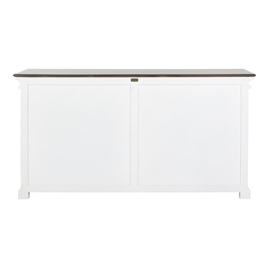 NovaSolo Halifax Accent Display Buffet with 4 Glass Doors, White Distress & Deep Brown – view 7