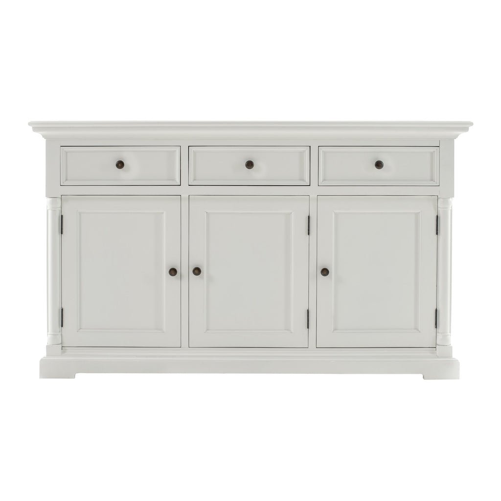 NovaSolo Provence Classic Sideboard with 3 doors Buffet, Classic White