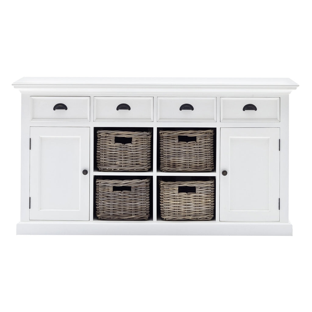 NovaSolo Halifax Buffet with 4 Baskets, Classic White