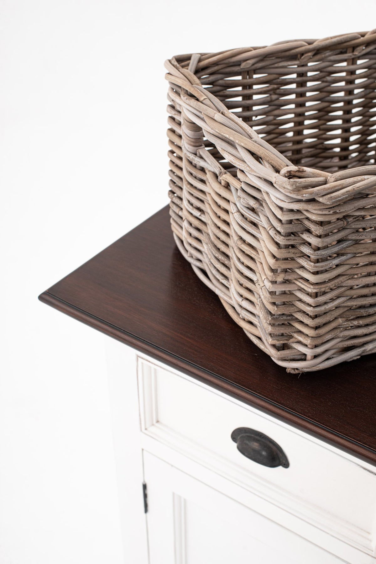 NovaSolo Halifax Accent Buffet with 4 Baskets, White Distress & Deep Brown – view 7