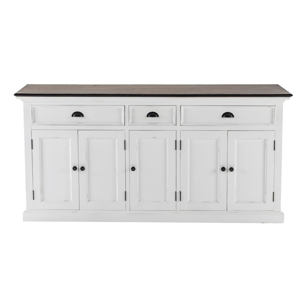 NovaSolo Halifax Accent Buffet, White Distress & Deep Brown