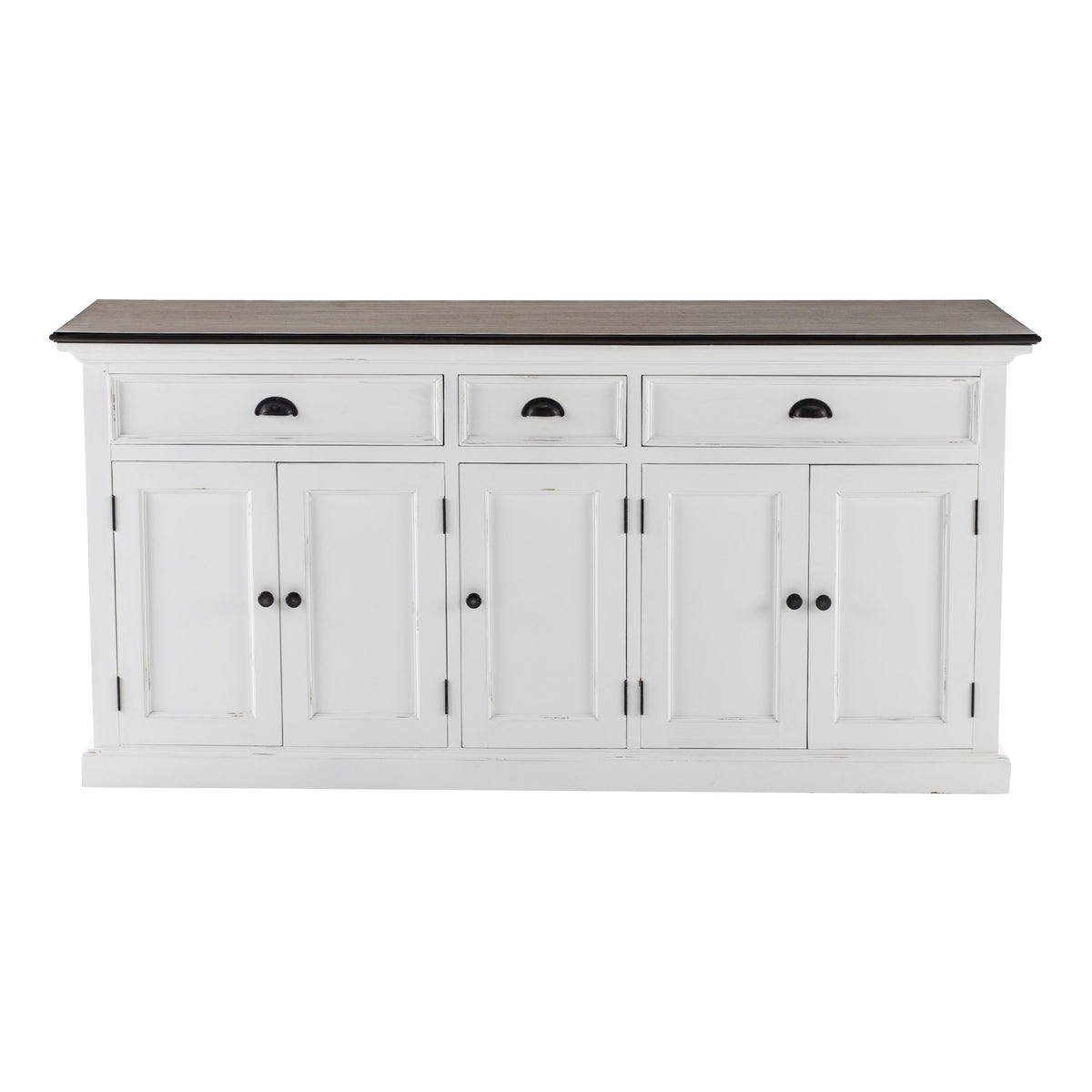 NovaSolo Halifax Accent Buffet, White Distress & Deep Brown