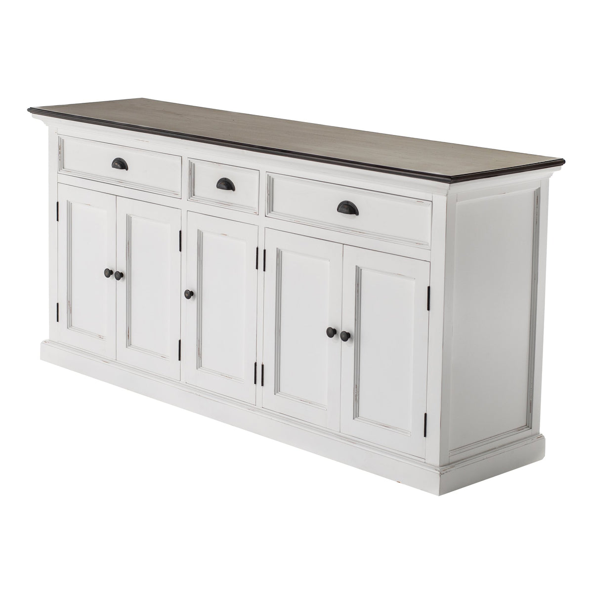NovaSolo Halifax Accent Buffet, White Distress & Deep Brown – view 3