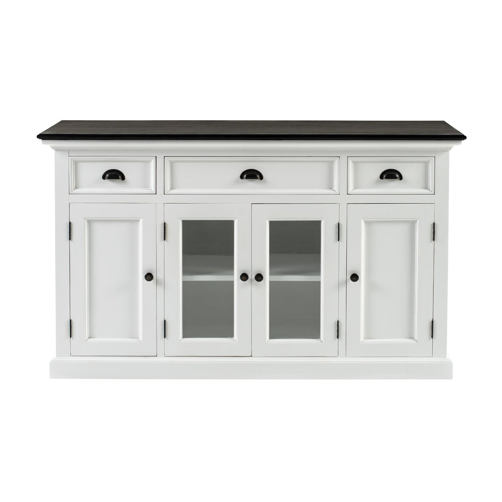 NovaSolo Halifax Contrast Buffet with 4 Doors 3 Drawers, Classic White & Black
