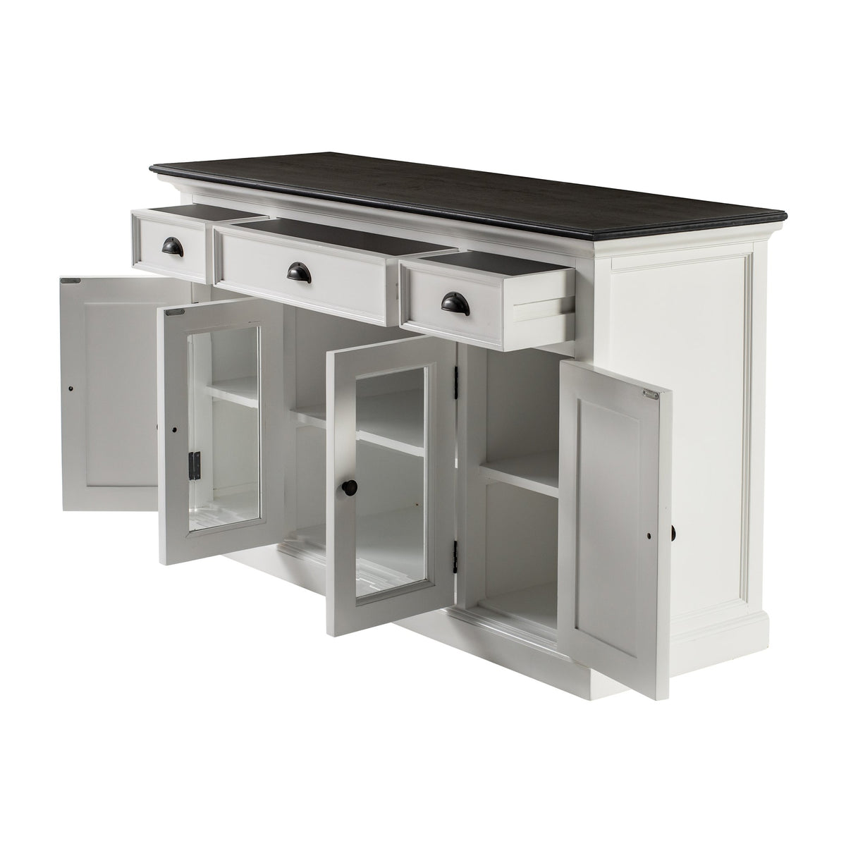 NovaSolo Halifax Contrast Buffet with 4 Doors 3 Drawers, Classic White & Black – view 4