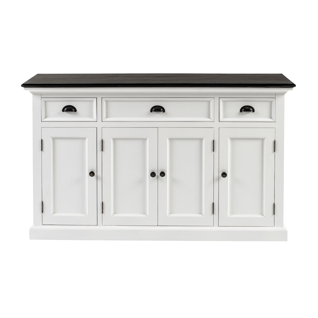 NovaSolo Halifax Contrast Buffet with 4 Doors 3 Drawers, Classic White & Black