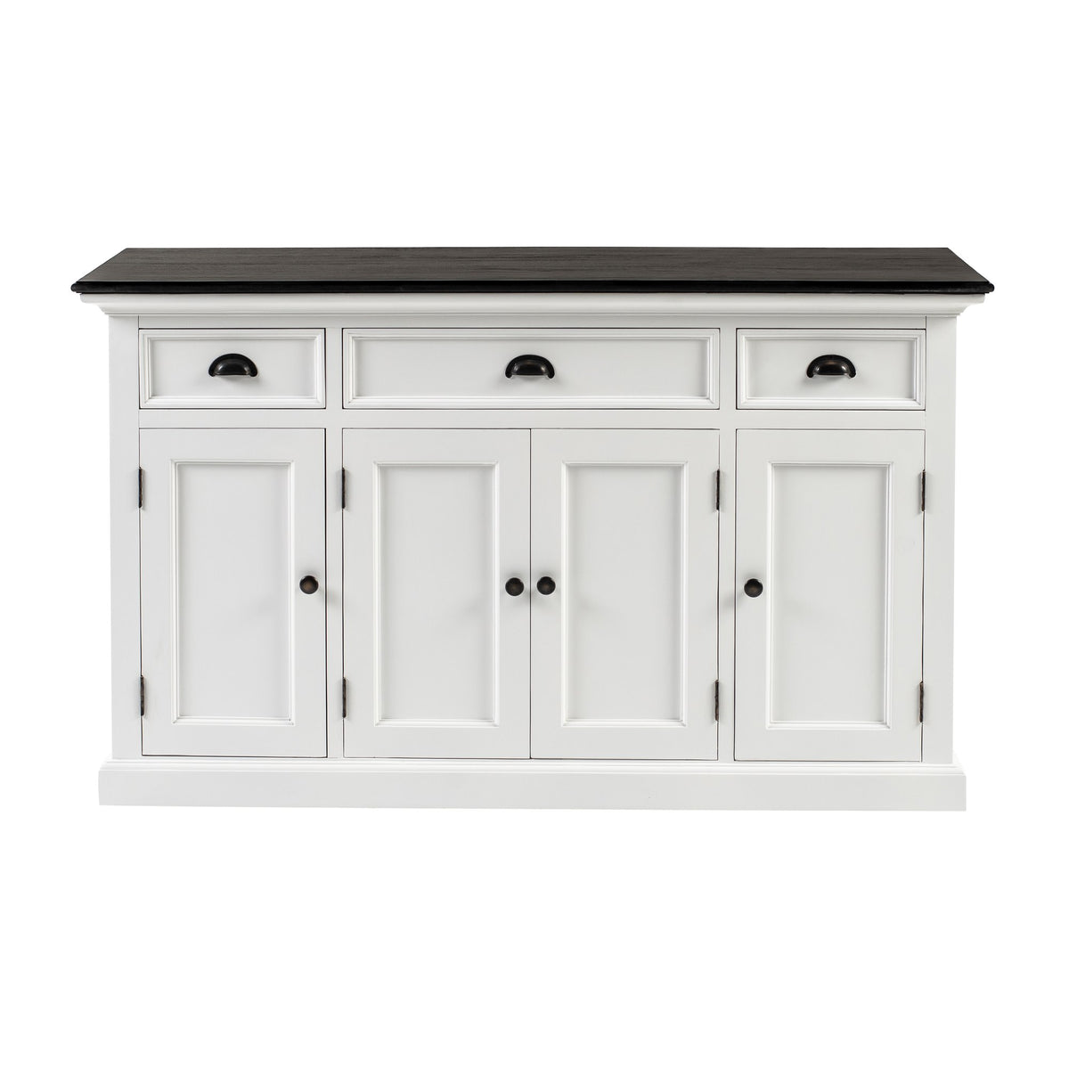 NovaSolo Halifax Contrast Buffet with 4 Doors 3 Drawers, Classic White & Black