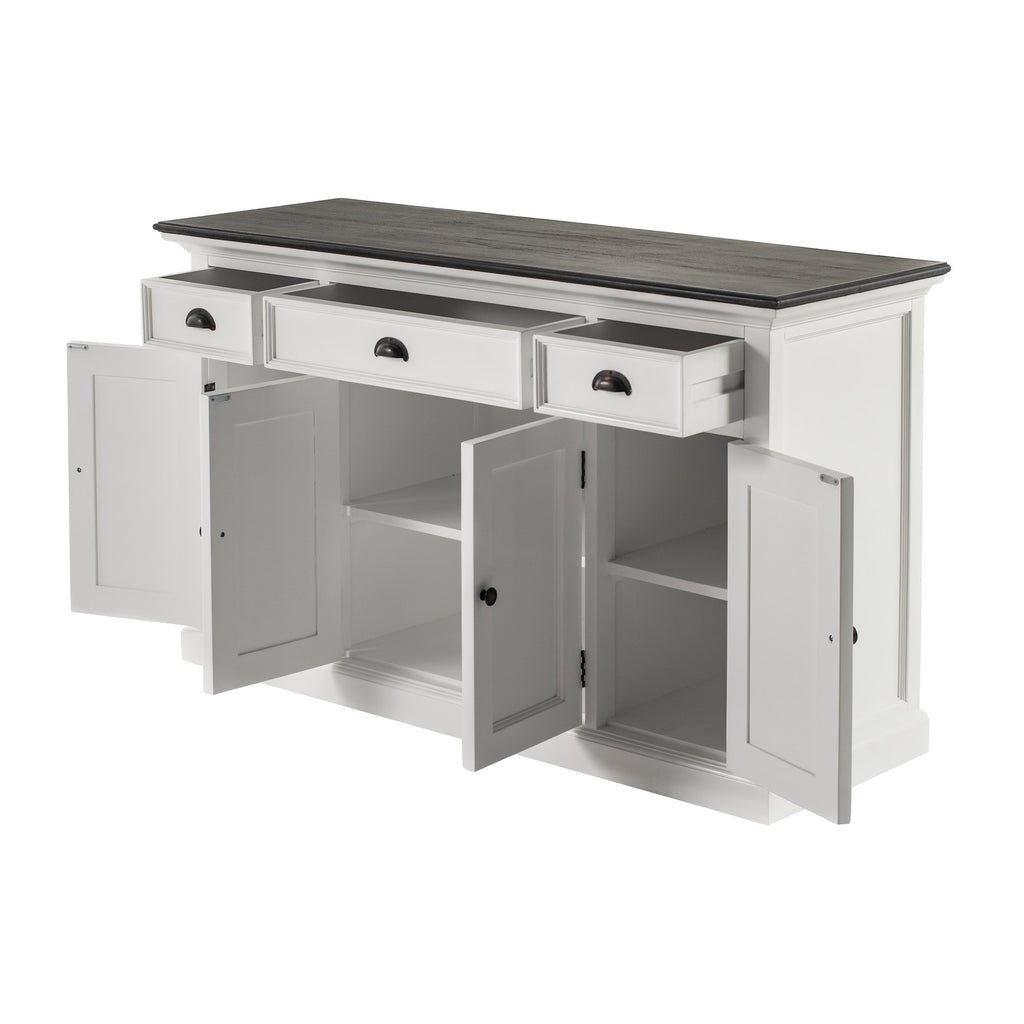 NovaSolo Halifax Contrast Buffet with 4 Doors 3 Drawers, Classic White & Black – view 4