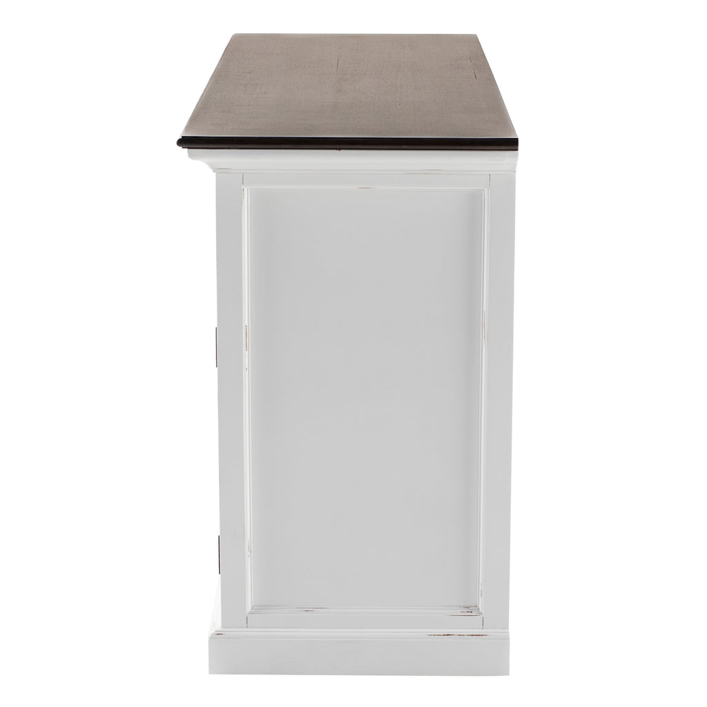 NovaSolo Halifax Accent Buffet with 4 Doors 3 Drawers, White Distress & Deep Brown – view 5
