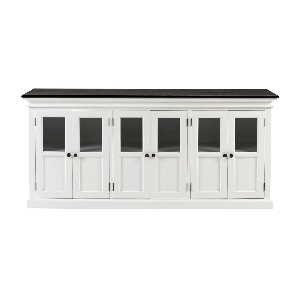 NovaSolo Halifax Contrast Buffet with 6 Glass Doors, Classic White & Black