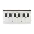 NovaSolo Halifax Contrast Buffet with 6 Glass Doors, Classic White & Black
