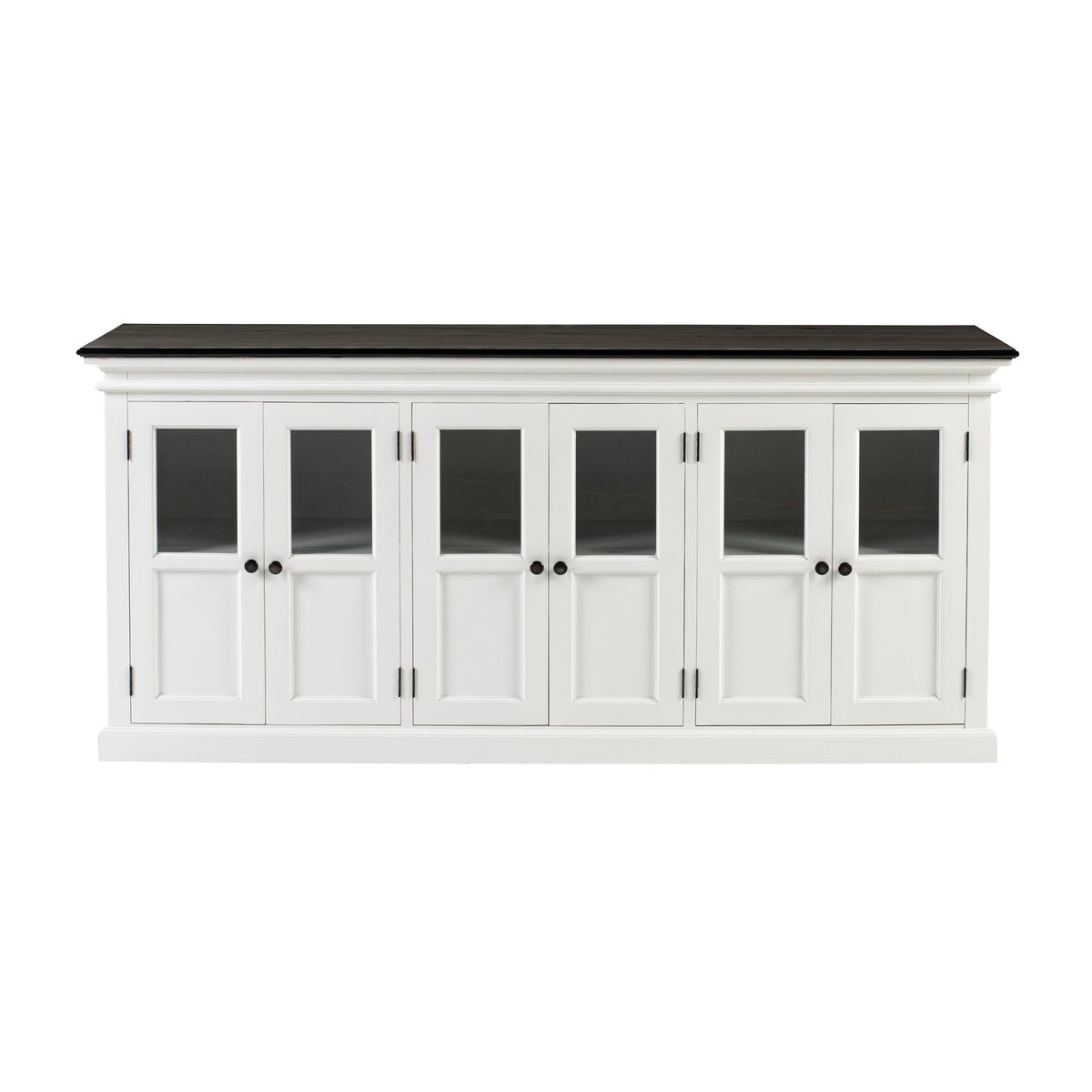 NovaSolo Halifax Contrast Buffet with 6 Glass Doors, Classic White & Black