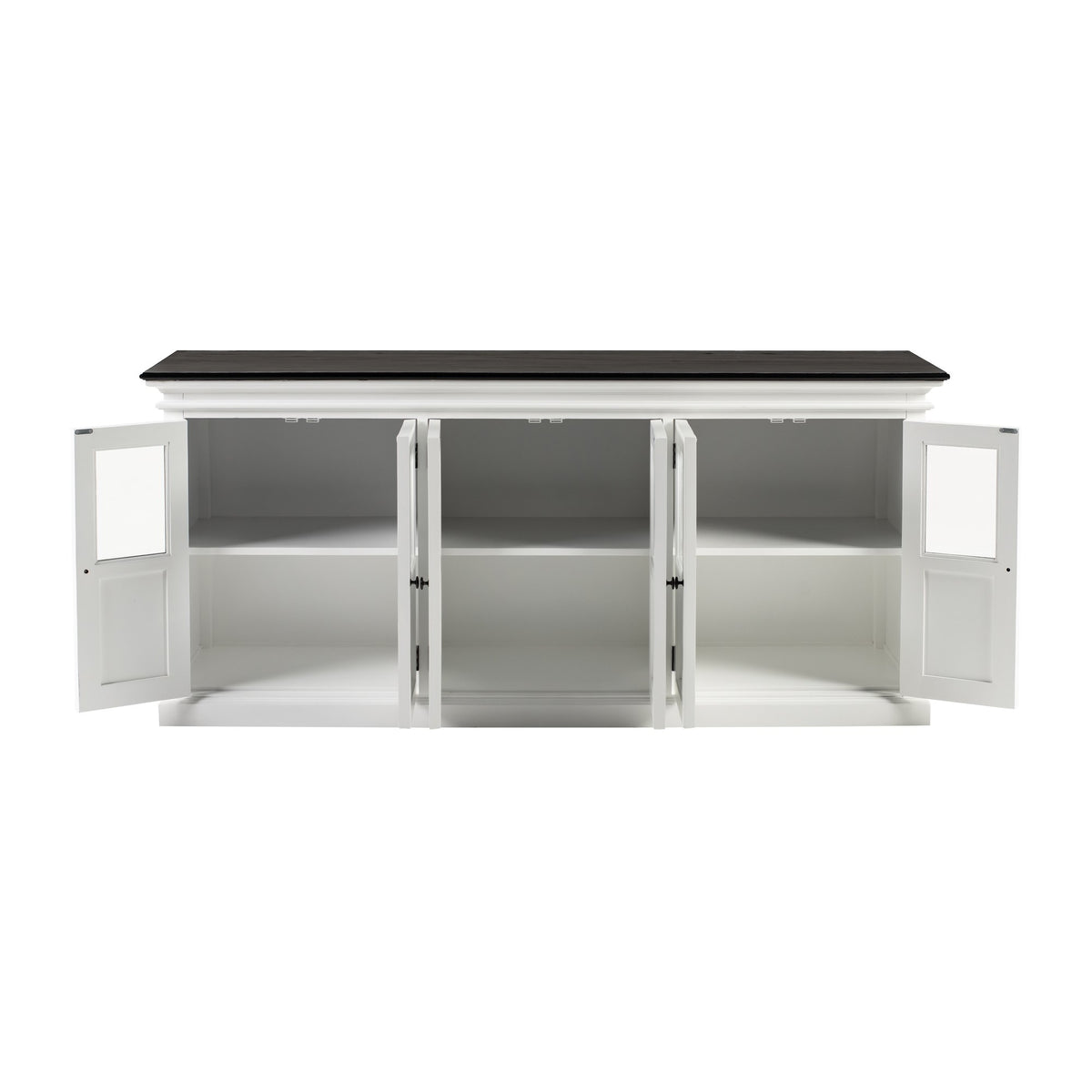 NovaSolo Halifax Contrast Buffet with 6 Glass Doors, Classic White & Black – view 2