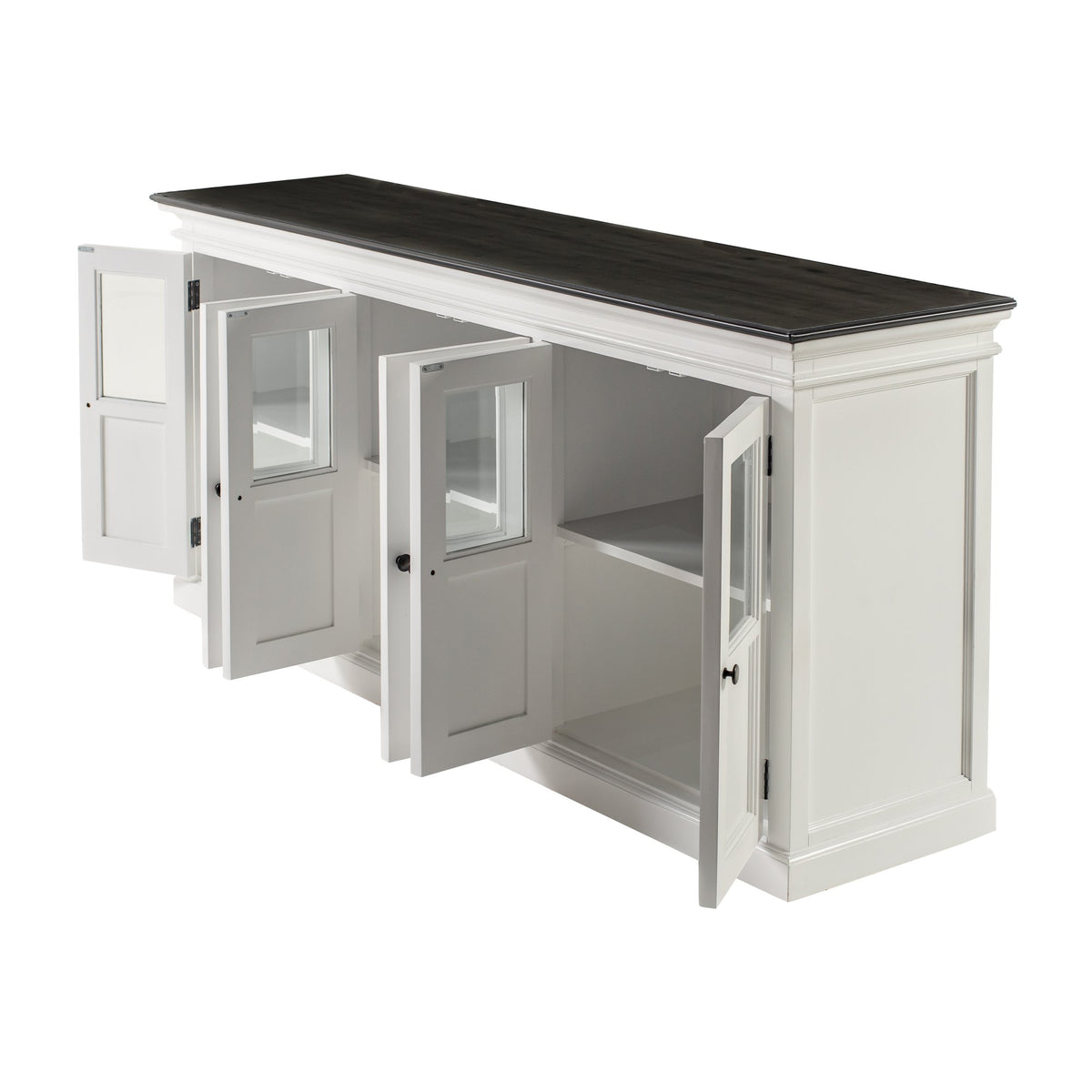NovaSolo Halifax Contrast Buffet with 6 Glass Doors, Classic White & Black – view 4