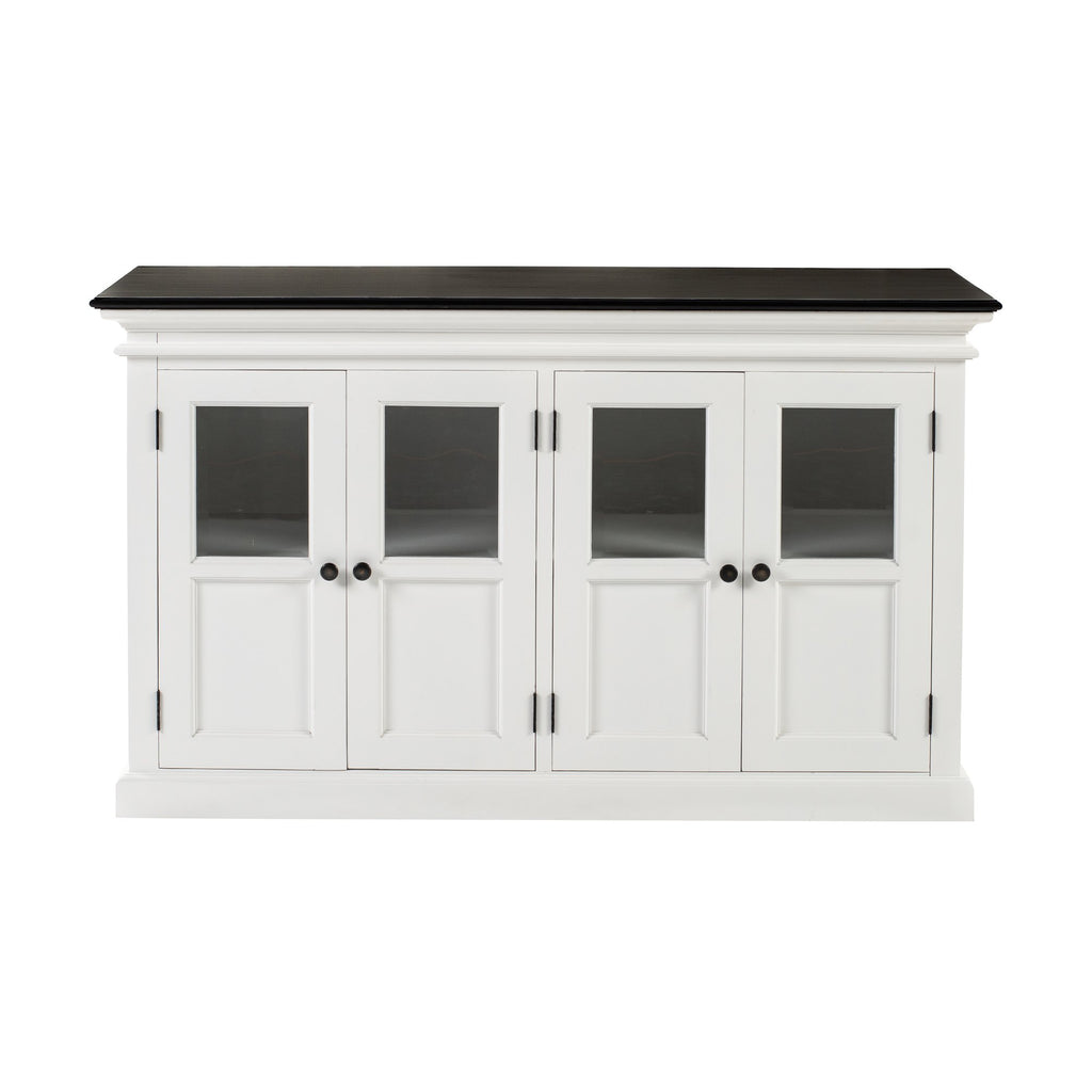 NovaSolo Halifax Contrast Buffet with 4 Glass Doors, Classic White & Black
