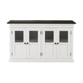 NovaSolo Halifax Contrast Buffet with 4 Glass Doors, Classic White & Black