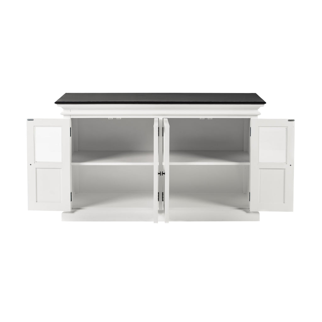 NovaSolo Halifax Contrast Buffet with 4 Glass Doors, Classic White & Black – view 2